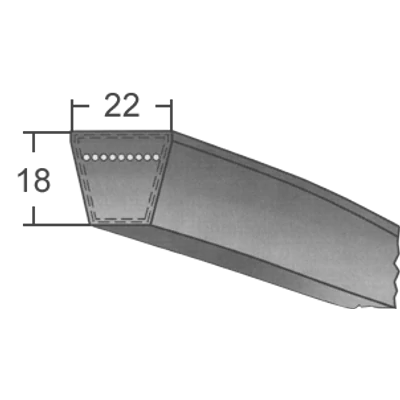 SPC-s keskeny profilú burkolt ékszíjak (Optibelt) - 22 mm x 18 mm-es profil