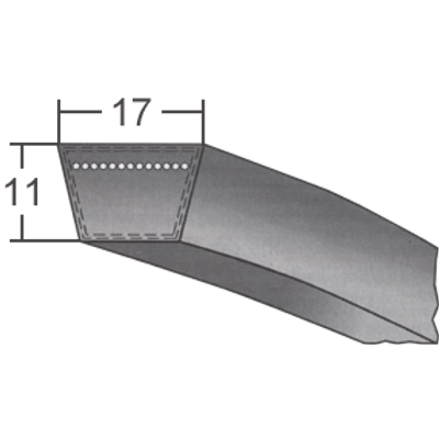 B/17-es profilú klasszikus ékszíj (Mitsuboshi) - 17 mm x 11 mm-es profil (17-es ékszíj)