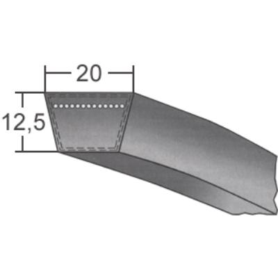 20x-es profilú klasszikus ékszíj (DTE) - 20 mm x 12.5 mm-es profil