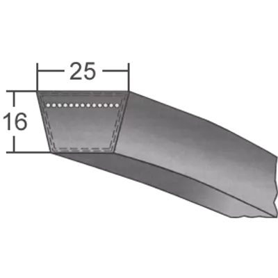 25x profilú klasszikus ékszíj (DTE) - 25 mm x 16 mm-es profil (25-ös ékszíj)