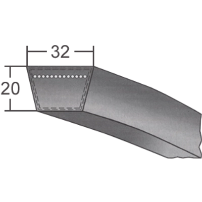 D/32-es profilú klasszikus ékszíj (DTE) - 32 mm  x 20 mm-es profil (32-es ékszíj)