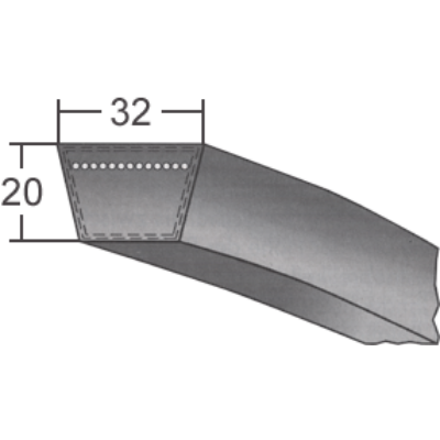 D/32-es profilú klasszikus ékszíj (DTE) - 32 mm  x 20 mm-es profil (32-es ékszíj)