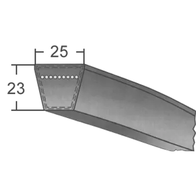8V/25N-s keskeny profilú burkolt ékszíj