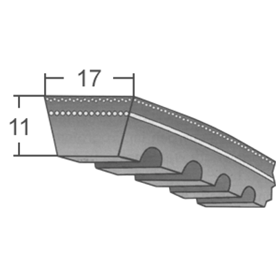 BX-es profilú fogazott ékszíjak (Mitsuboshi) - 17 mm x 11 mm-es profil