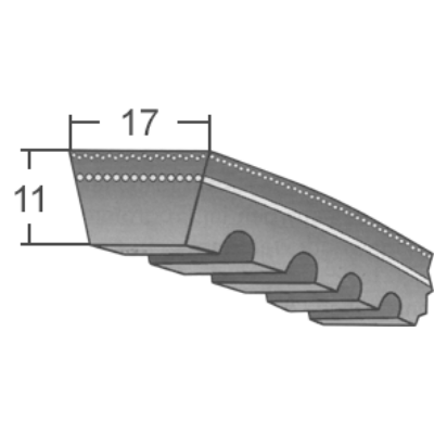 BX-es profilú fogazott ékszíjak (Mitsuboshi) - 17 mm x 11 mm-es profil