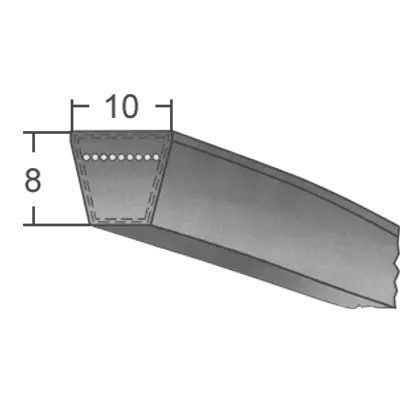 9,5-s keskeny profilú burkolt ékszíjak (DTE) - 9.5 mm x 8 mm-es profil
