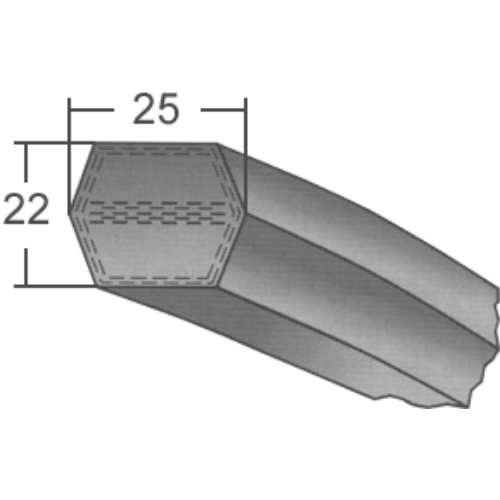 25x22-s profilú hatszögletű ékszíj (Optibelt)
